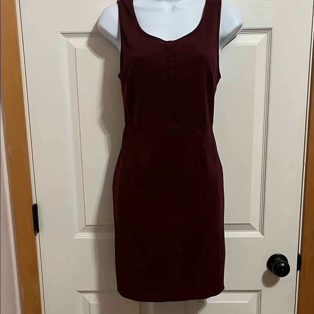 Forever 21 Deep Burgundy Mini Dress- velvet/faux suede-like material.